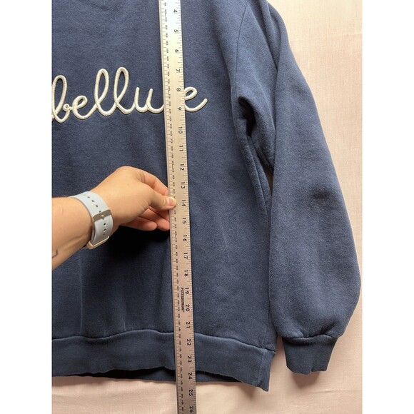 MNG Women’s Navy Blue Pullover Crewneck Sweater Libellule Graphic Medium - Picture 4 of 7